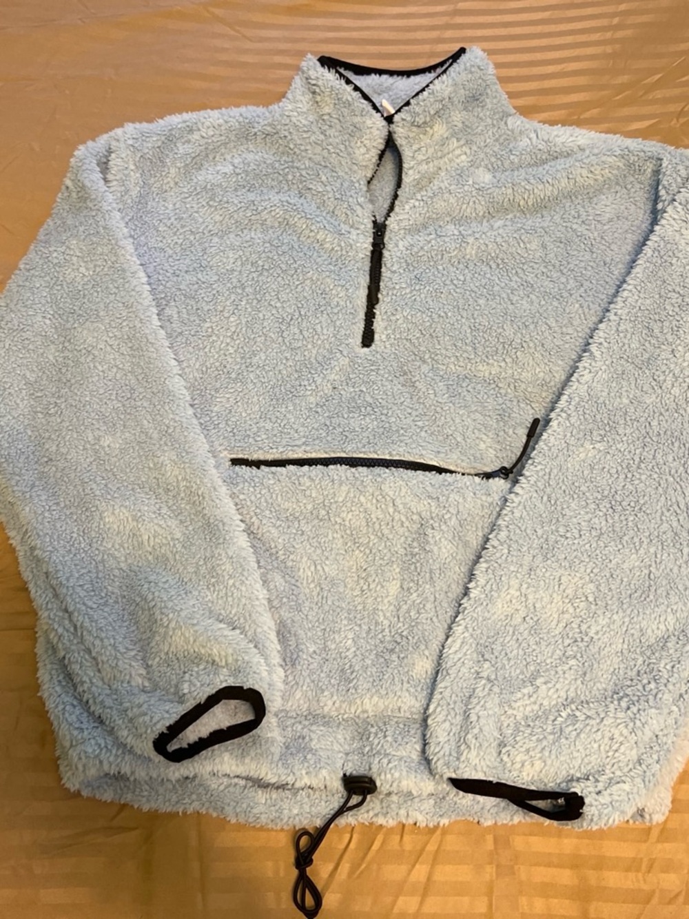 No Boundaries Light Blue Sherpa Half-Zip Fleece Pullover